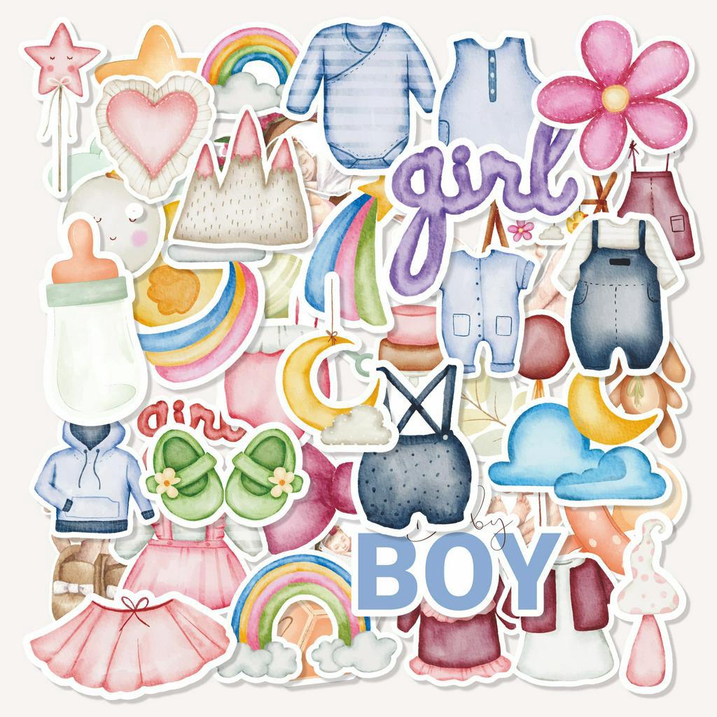 

( 50 pcs )Random cetak stiker satuan murah tema BABY