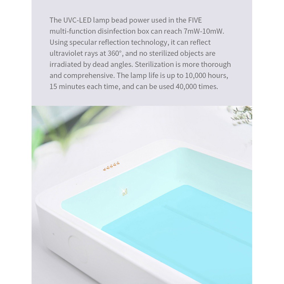 XIAOMI FIVE - UVC Sterilization Box with Wireless Charger - YSXDH001WX - Kotak Steril Multifungsi