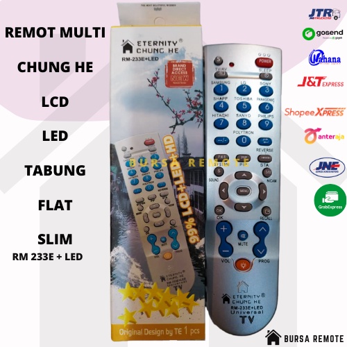 Remot / REMOTE TV MULTI TABUNG LCD LED CHUNG HE RM 233E + LED / ECER DAN GROSIR