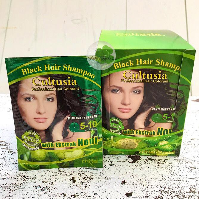 Jual 20 Sachet Shampo Cultusia Black Hair Noni Grosir Murah Cat Rambut