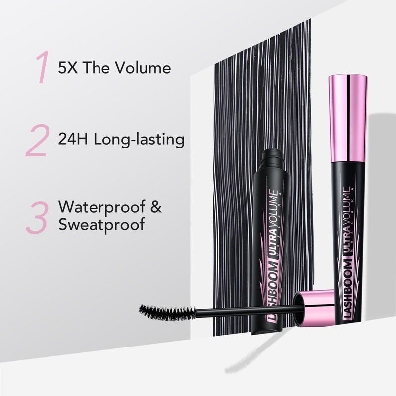 YOU Lashboom Ultra Volume Mascara | Maskara Waterproof | Tahan 24 Jam | Lash Lift | Kosmetik Mata / You Lashboom Ultra volume mascara/mascara you/ Maskara ( YOU MAKEUPS OFFICIAL STORE )