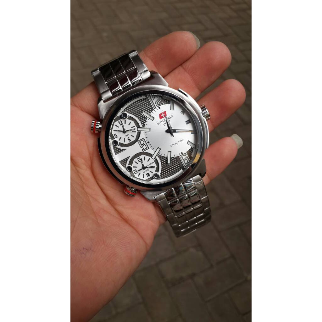 Jam Tangan Pria Original Swiss Army SA 2233 Silver