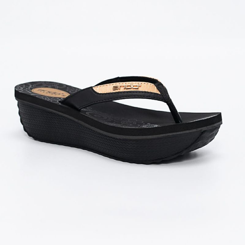 TERMURAH!!! Sandal Ando Jepit Wedges - ANDO JOICE 02  - 100% Original-ANDOKaila-Emas