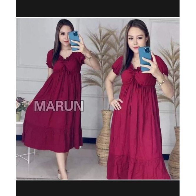 BAJU DASTER ELSA POLOS RAYON TEBAL HALUS KEKINIAN