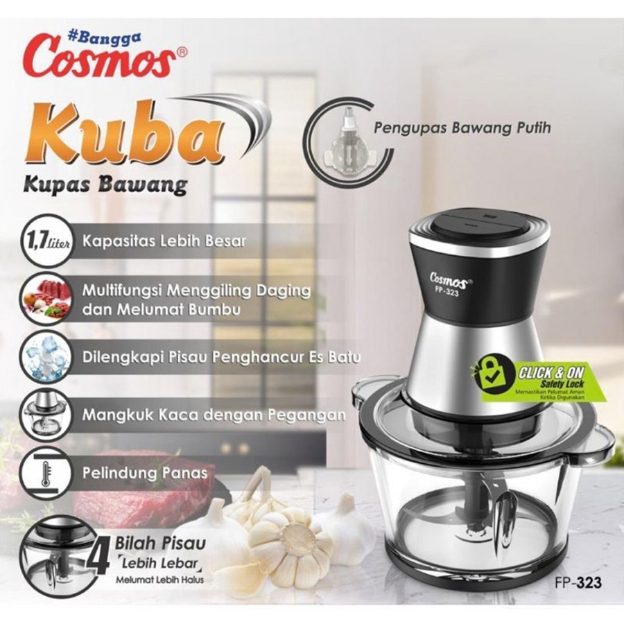 Cosmos Food Processor Kuba Fp323 Penggiling Daging Chopper Pengupas Bawang