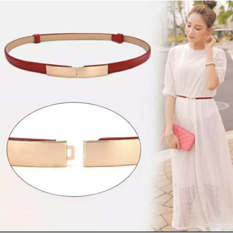 IKAT PINGGANG WANITA KOREA GOLD  PREMIUM BELT PU Belt WANITA/TERBARU/TERLARIS