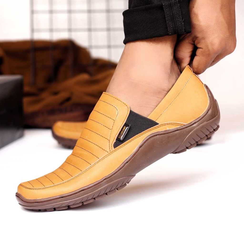 CORJA|Sepatu Formal Pria Kulit Asli Slip On Casual Santai Kerja Kantor Asli Original Distro
