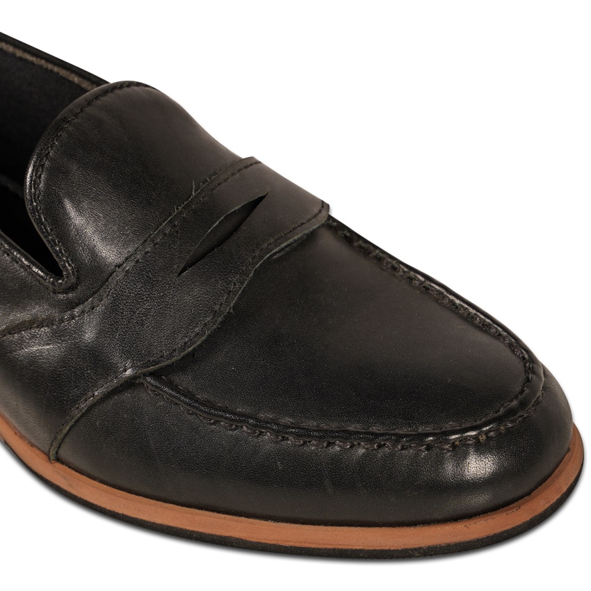 GILLY PENNY LOAFERS BLACK WOMEN SHOES - NAPPA MILANO