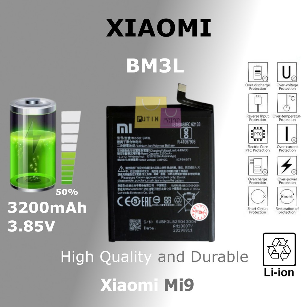 Batre baterai batere XIAOMI REDMI Mi9 Mi 9 / BM3L