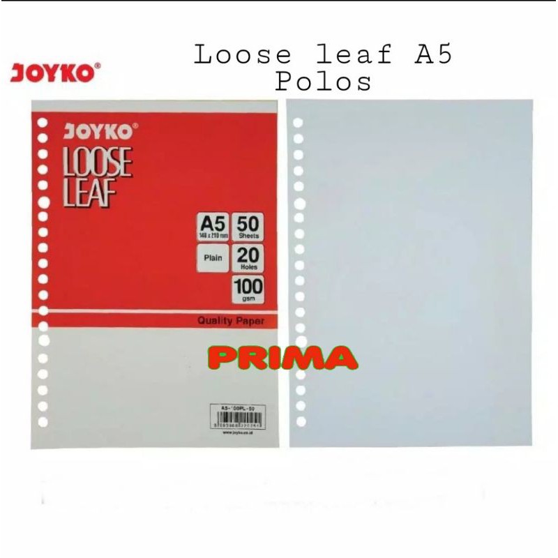 

LOOSE LEAF POLOS A5 JOYKO isi 50 lembar