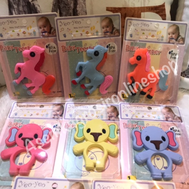 Gigitan Yeo- yeo / kinawa baby karet padat silikon karakter lucu animal teether baby gigitan bayi