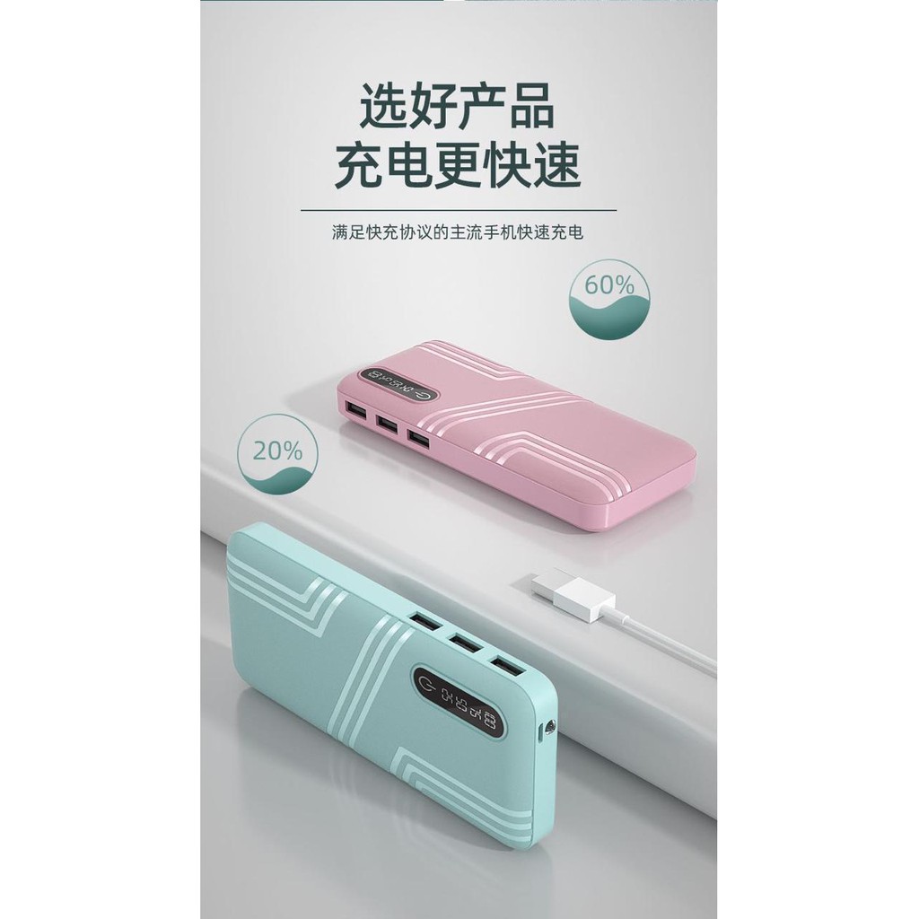 POWERBANK NEKTECK MACARON KARTUN PUTIH HITAM PINK KUNING HIJAU BIRU DAN POWER BANK