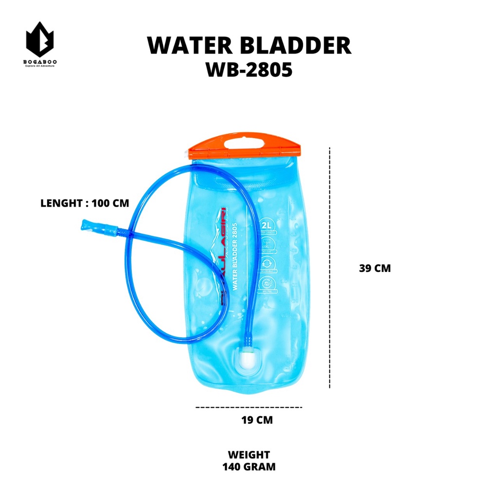 BISACOD - Dh waterbladder 2805 dhaulagiri - waterblader - water blader - waterblader dhaulagiri - kantong air minum 2 L - TEMPAY MIUM SEPEDA - BISA BAYAR DITEMPAT