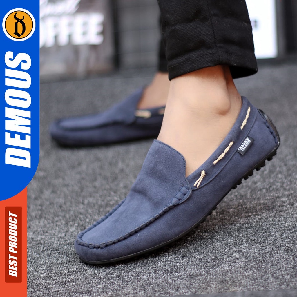 DEMOUS Hiosoka - Sepatu Slip On Santai Casual Slop Kerja Pria