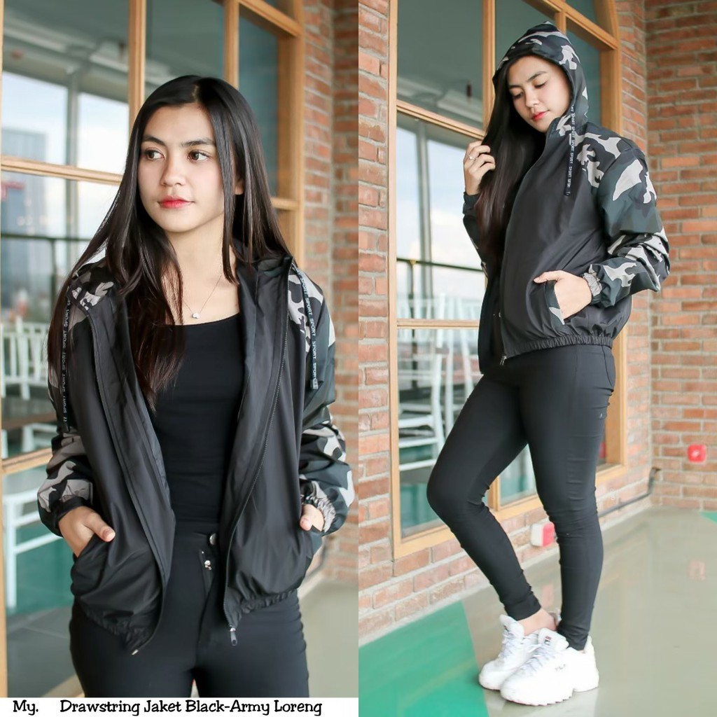 Jaket Parasut Loreng Pria Wanita Original
