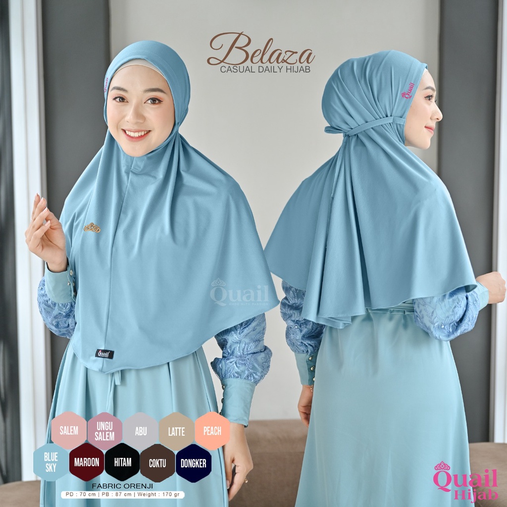 RESTOKKK!!!!!!!  BELAZA  ORIGINAL QUAIL HIJAB | BERGO TALI QUAIL | JILBAB QUAIL | ORIGINAL TANGAN PERTAMA-1