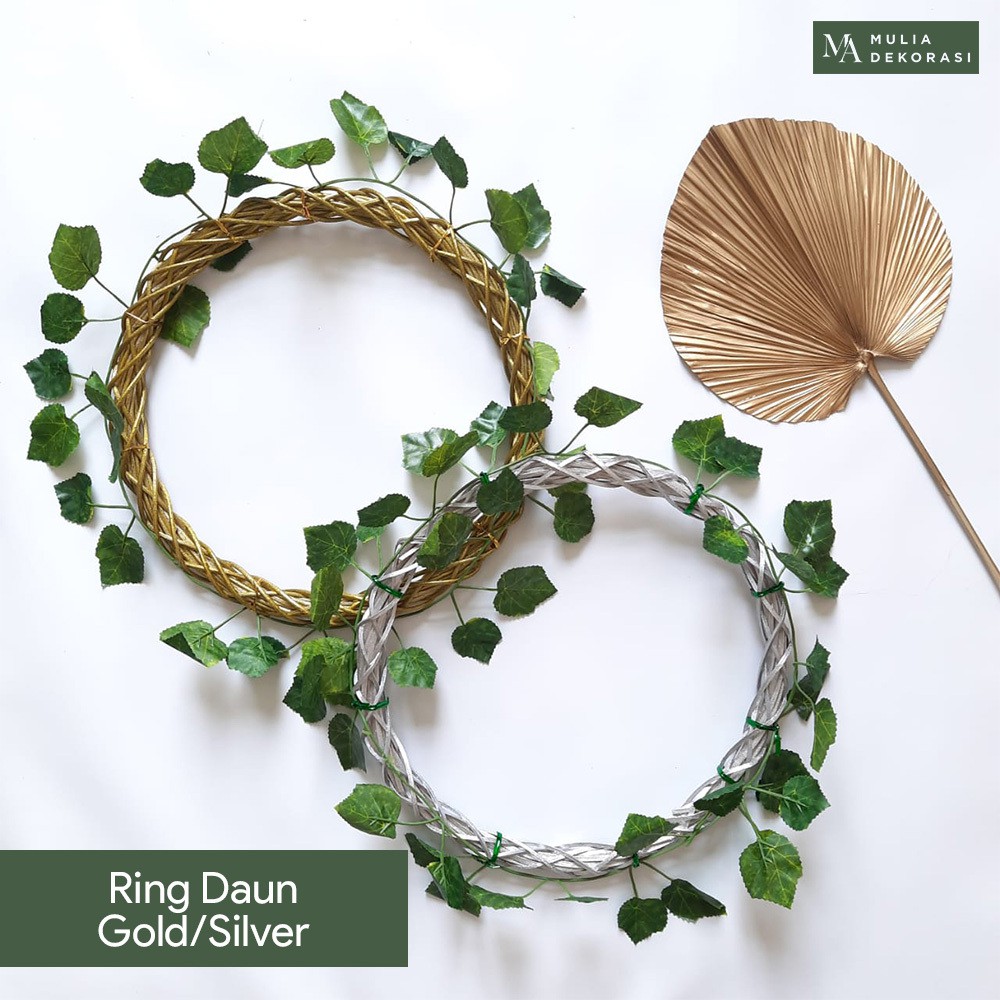Lingkaran Rotan Dekorasi Ring Rotan Silver Gold Backdrop Custom Lengkap Wedding Lamaran Aqiqah Natal