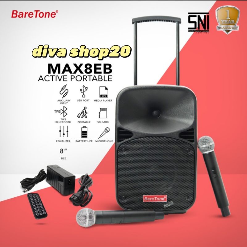 PROMO SPEAKER BARETONE MAX8EB 8INCH original baretone