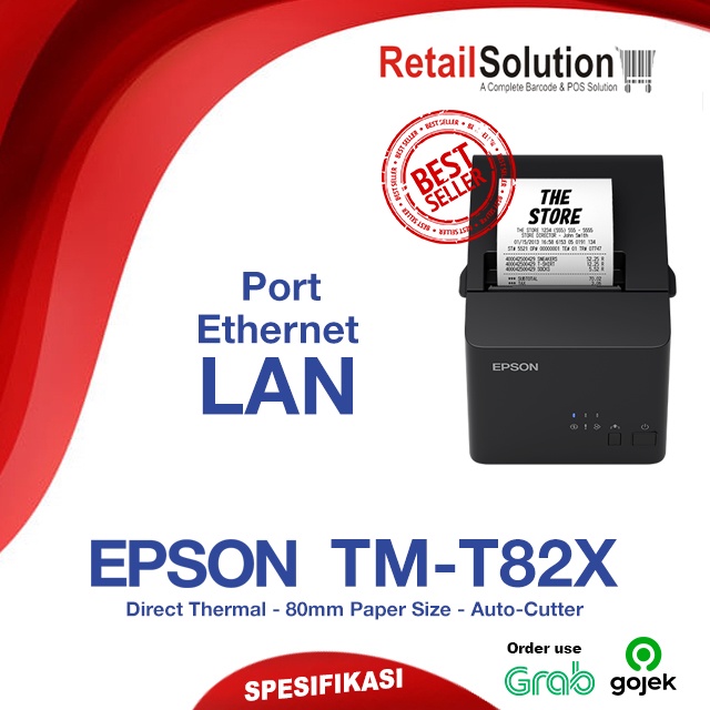 EPSON TMT82 X - Printer Kasir Thermal LAN Ethernet TMT82X TM-T82X