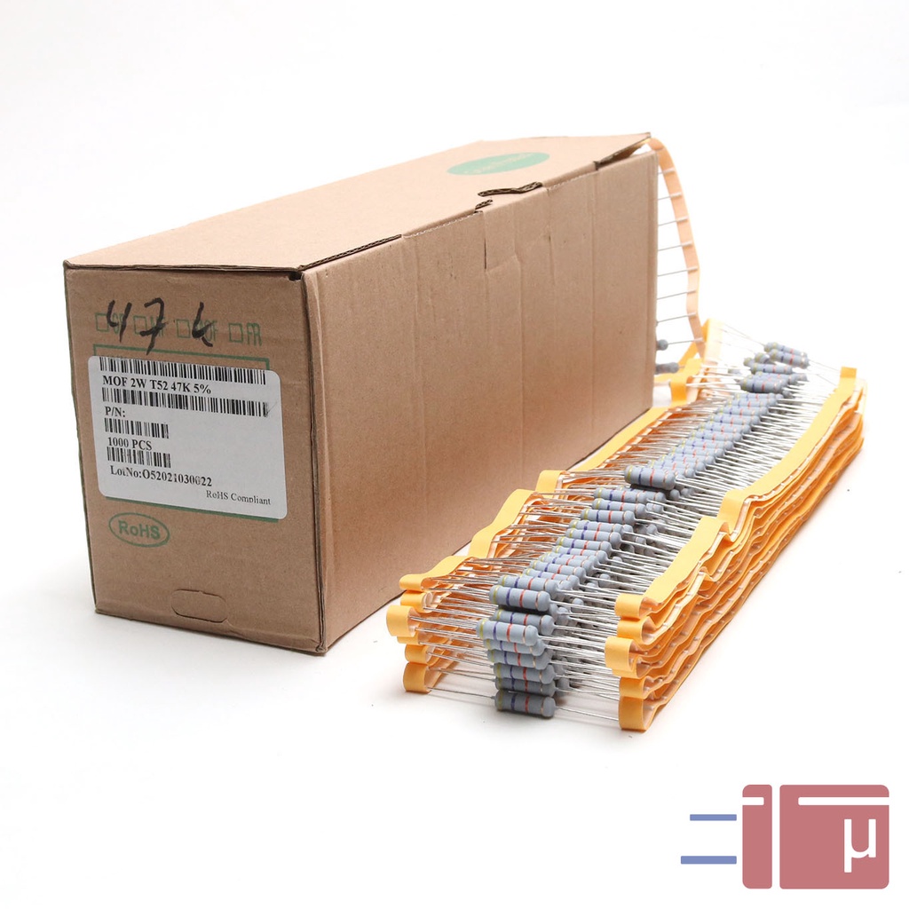 Resistor 47K 2W Metal Oxide 5% Taiwan Kaki Tembaga