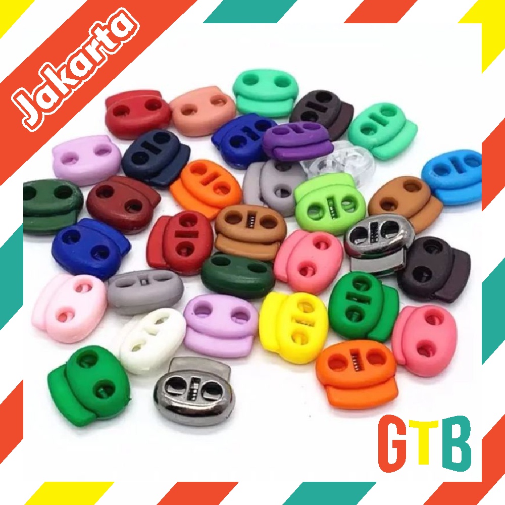 ❤GTB❤ Stopper Compo Warna-Warni Adjustable Pengatur Tali Serut Stoper Lobang Dua R528