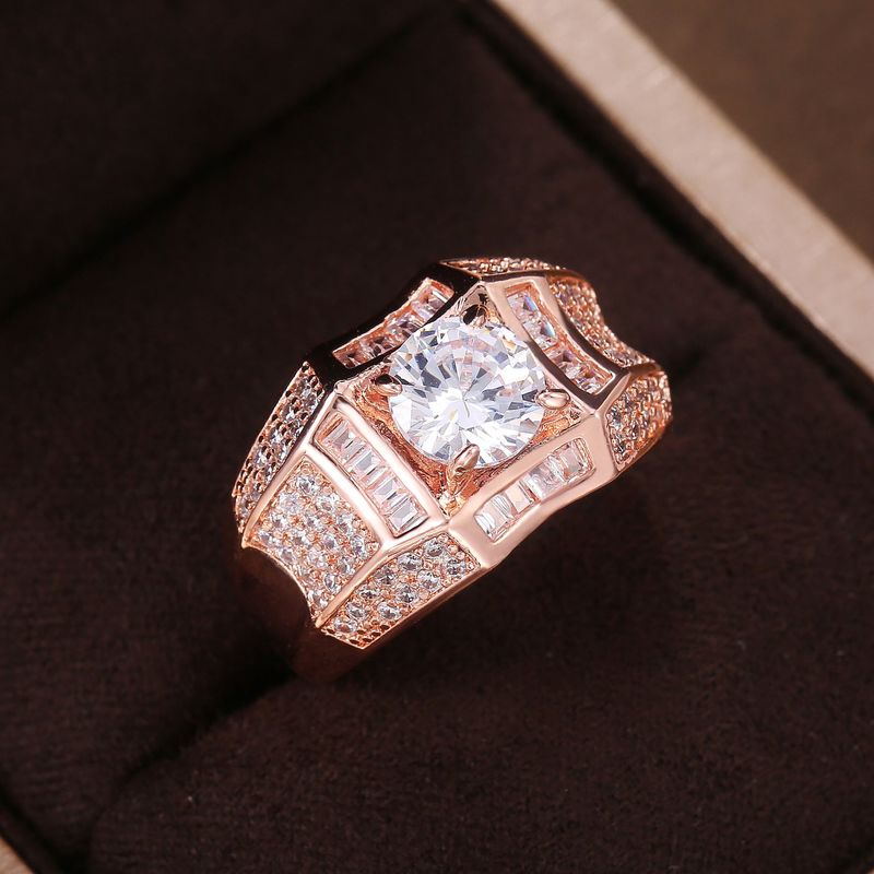 Cincin Kristal Berlian Emas Putih Mewah Naik Emas Perak Pria Wanita Baja Titanium Fashion Kawin Rings Rose Gold Silver