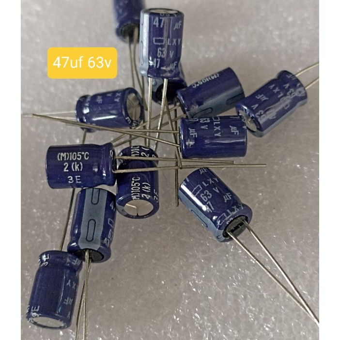 10BUAH ELCO 47UF 63v ELKO 47 UF 63 VOLT