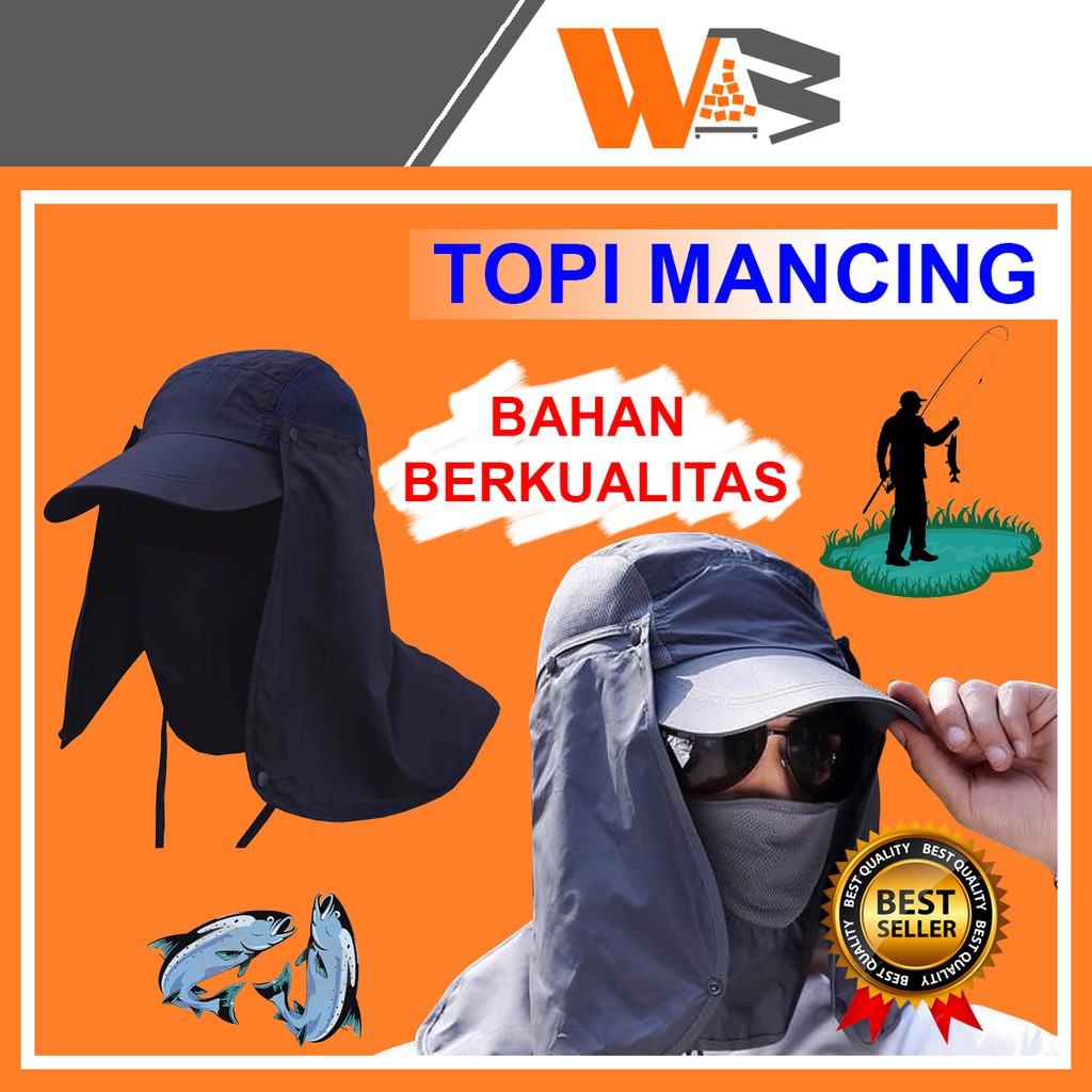 COD TOPI JEPANG MASKER SAMPING MANCING JEPANG ANTI CORONA PERLENGKAPAN MANCING OUTDOOR ANTI UV