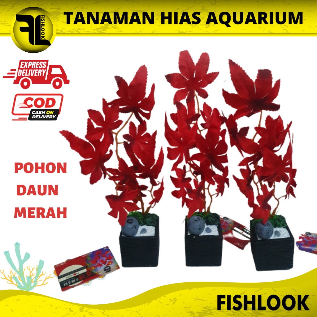 POHON TANAMAN HIAS GEX AKSESORIS PLASTIK SINTETIS AQUASCAPE AQUARIUM HIASAN AQUARIUM