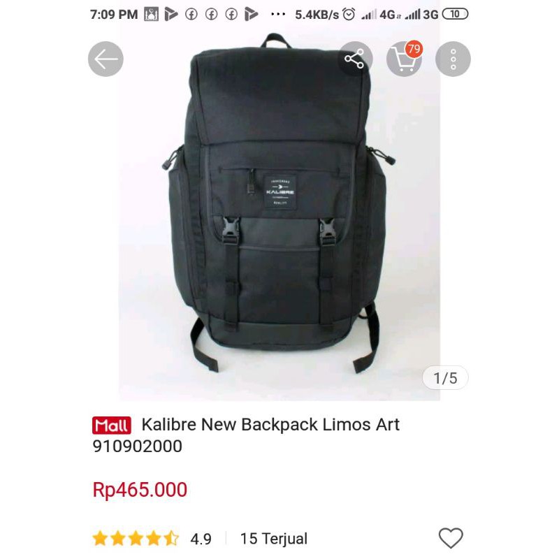Backpack Tas Ransel Laptop Pria Kalibre Limos 910902 000 ORIGINAL
