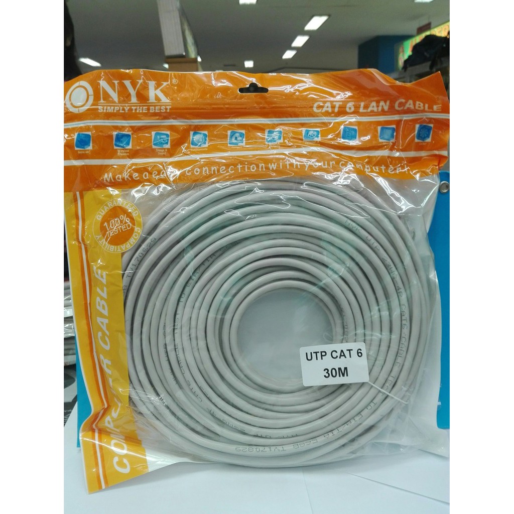 Kabel UTP / Land NYK CAT 6 Panjang 30 meter