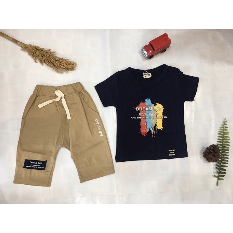 One Set Uson Baby // One Set Laki Laki Uson // USON SET 0-3 Tahun // 2in1 Kaos dan Celana 7/8 Anak L