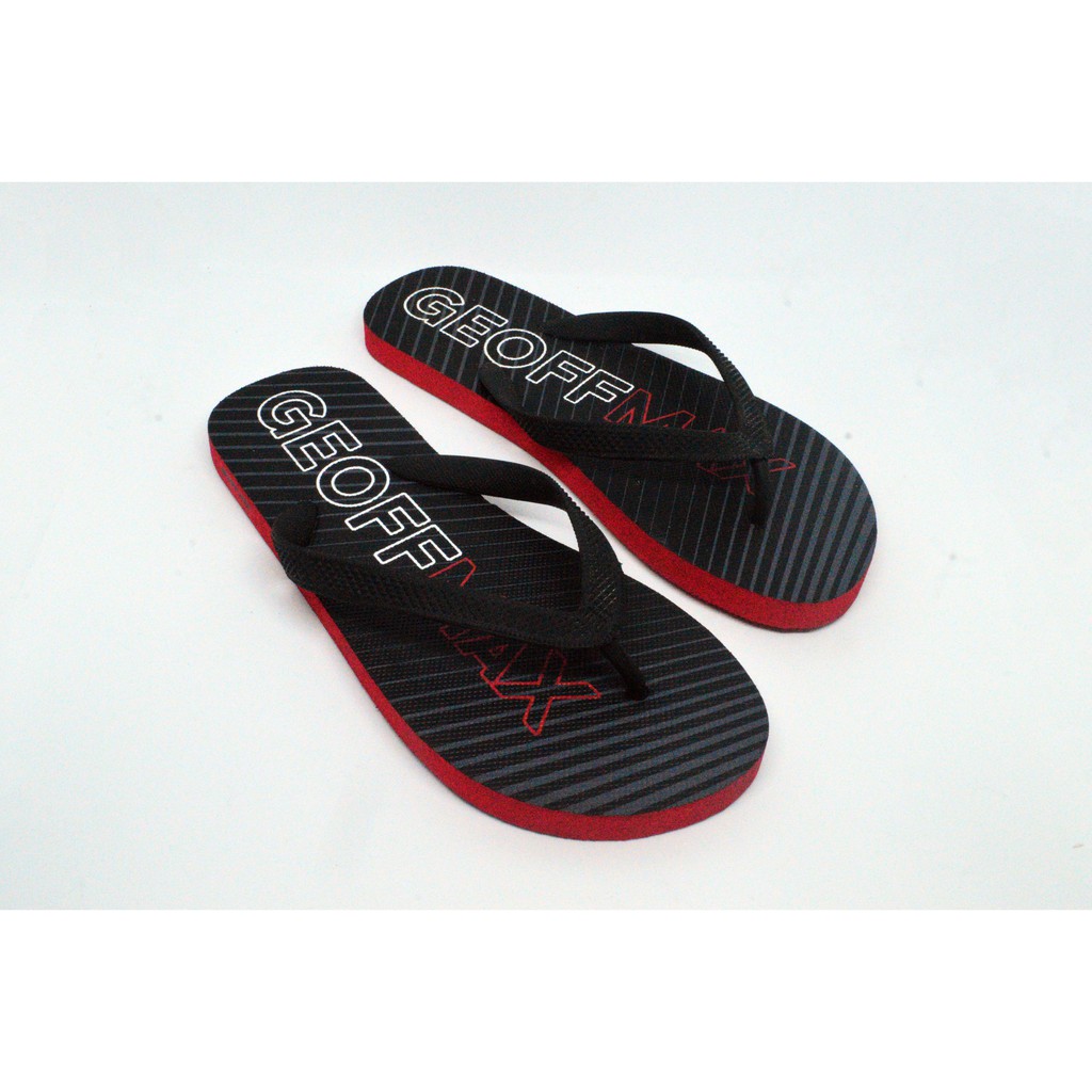 Geoff Max Official - Stripe Logo Red | Flip Flop | Sandal Jepit