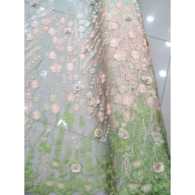 KAIN TULLE TILLE BROKAT BUNGA 3D KEBAYA GAUN