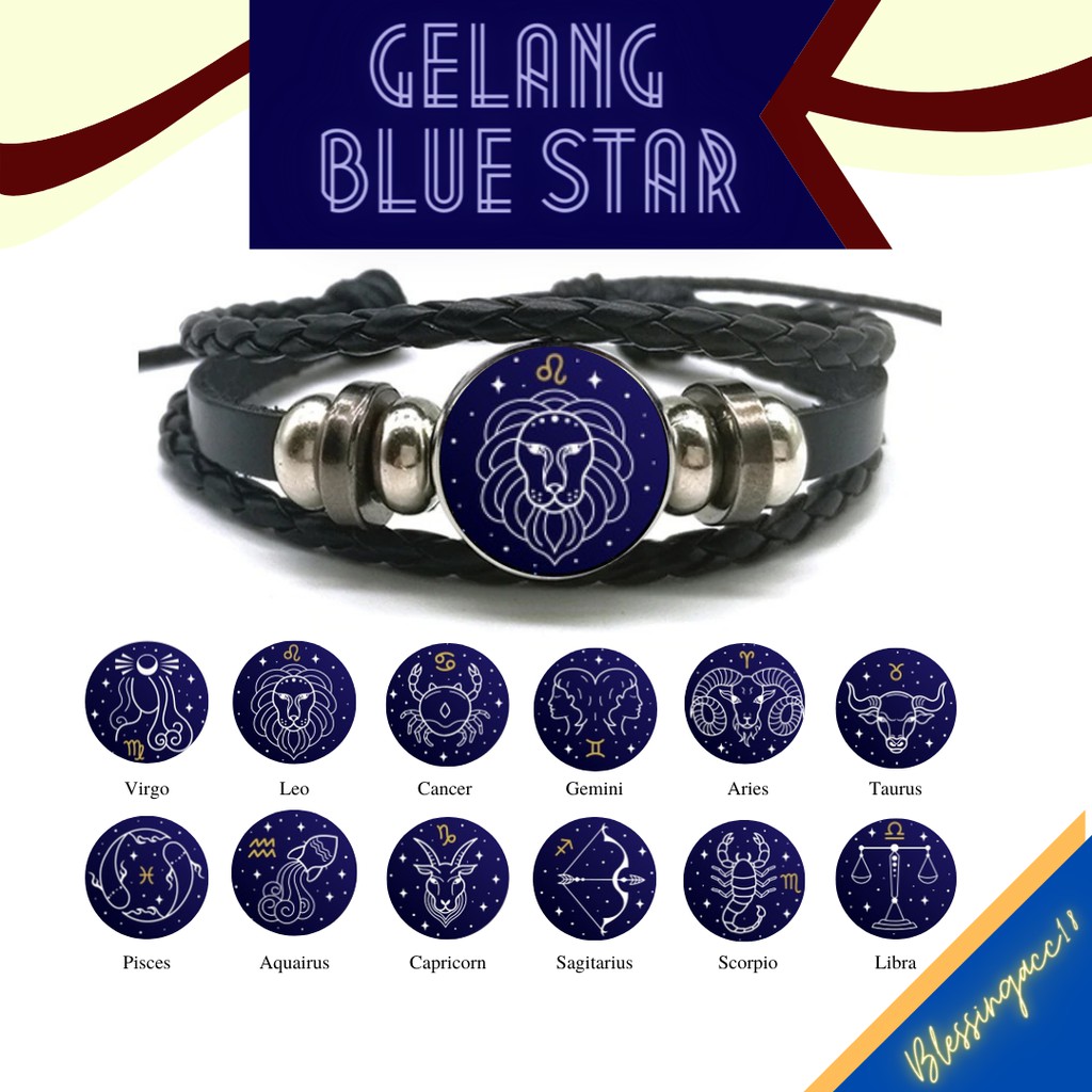 (COD) GELANG ZODIAK/GELANG RASI BINTANG COUPLE PRIA WANITA