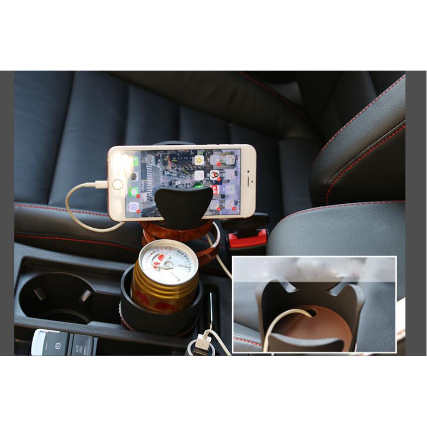 AM-40 Car Holder Botol Minum di Dudukan Cangkir Botol Minum Mobil Fitur 4 in 1 Drink Cup Bisa Jadi Phone Holder Kaca Mata Pulpen dan Bisa Muter 360 Organizer Mobil Interior