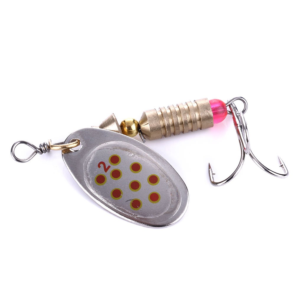 HENGJIA 5PCS New Metal Fishing Lure 6.3cm 5.1g Spinner Bait Metal Hard Baits 6# Treble Hook Fishing Tackle