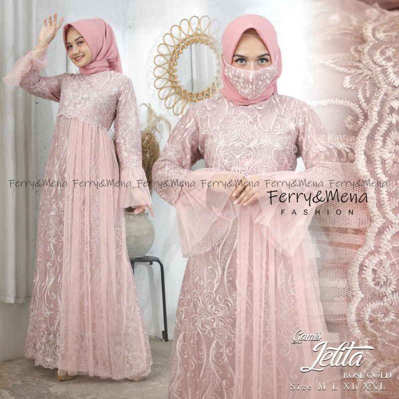 Realpict gamis jelita//gamis tulle terbaru//gamis kekinian