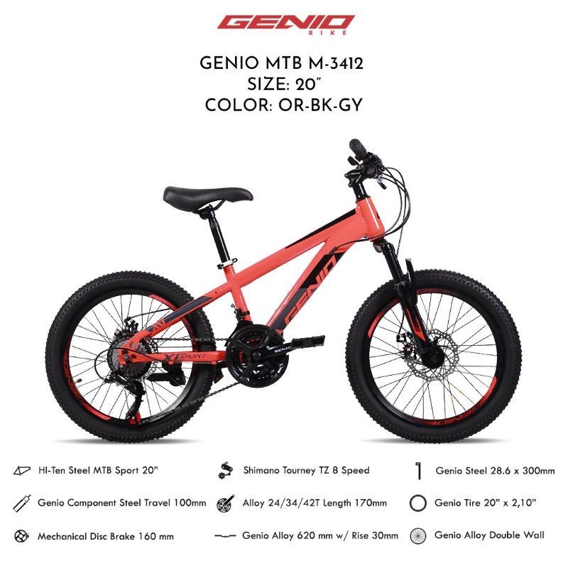 [EKA JAAYA SEPEDA] Sepeda gunung anak MTB 20 inchi Genio M-3412 By united