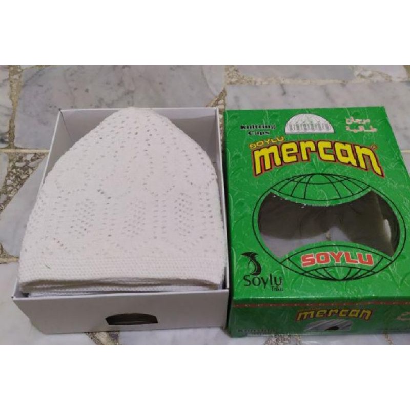 Peci rajut asli dari turki merk mercan tersedia warna putih