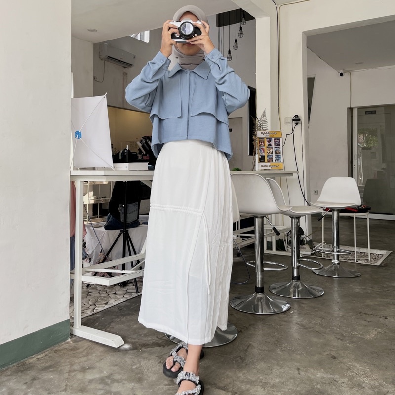 BEFAST - ZRX OOTD Kemeja ELMA / Anne Crop Shirt / Kemeja Crop Wanita Terbaru / Hem Polos Formal / Pakaian Casual Wanita / OOTD Remaja Wanita Ala Korean Style / Kemeja Kerja Trendy / Terlaris / Hem Bisa Di Jadikan Outer