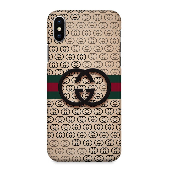 Indocustomcase Gucci Gold Logo Casing Case Cover For iPhone X