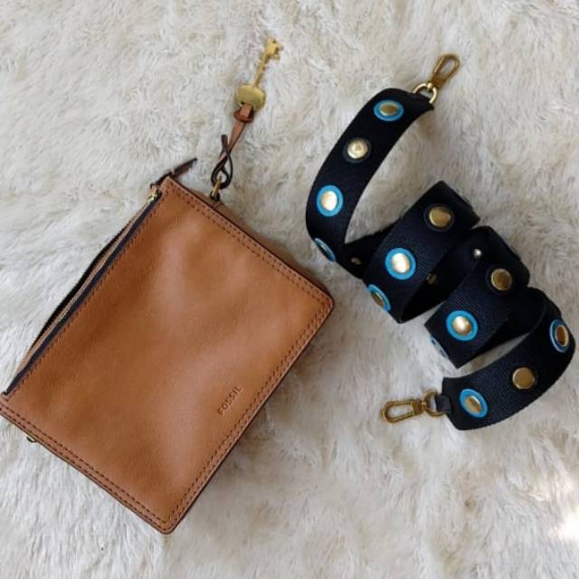 Tas Fossil Campbel Brown Multi Leather New Strap Original (preloved)