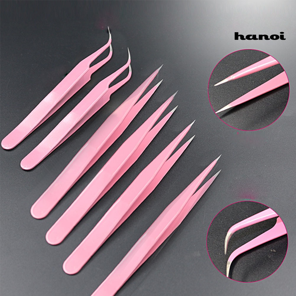 HQTM_Curved Straight Stainless Steel Tweezers False Eyelash Rhinestone Nipper Picker