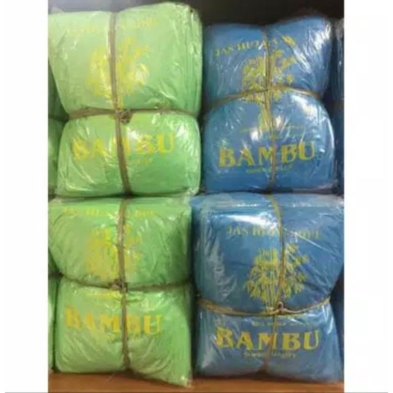 Jas Hujan Plastik Poncho Bambu