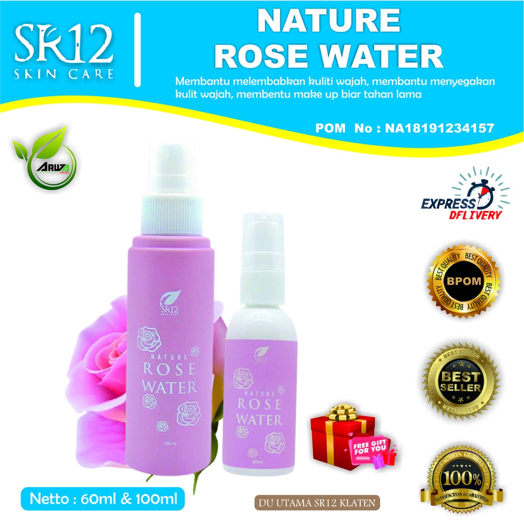 ROSE WATER SR12 / SETTING SPRAY MAKE UP / SEMPROT MAKU UP TAHAN LAMA