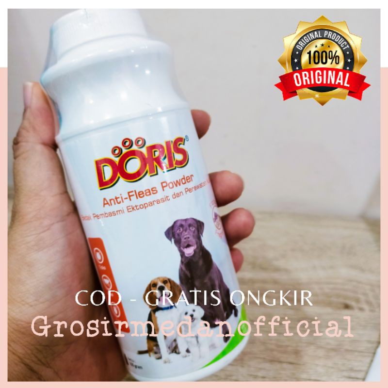 COD - BEDAK DORIS ANTI FLEAS POWDER - BEDAK PEMBASMI EKTOPARASIT DAN PERAWATAN KULIT PUPPIES