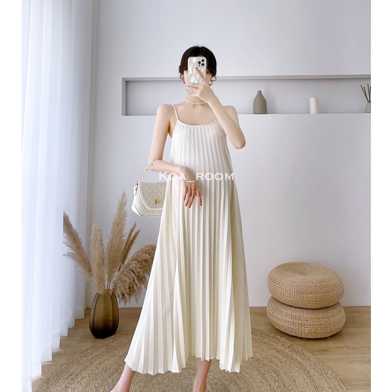 Pleated Midi Dress