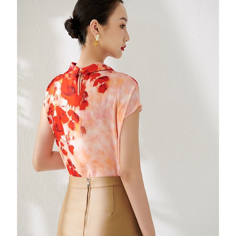 MDLV - 0261# Christine Twist Neck Top Satin Blouse Korea Premium Import Fashion Import