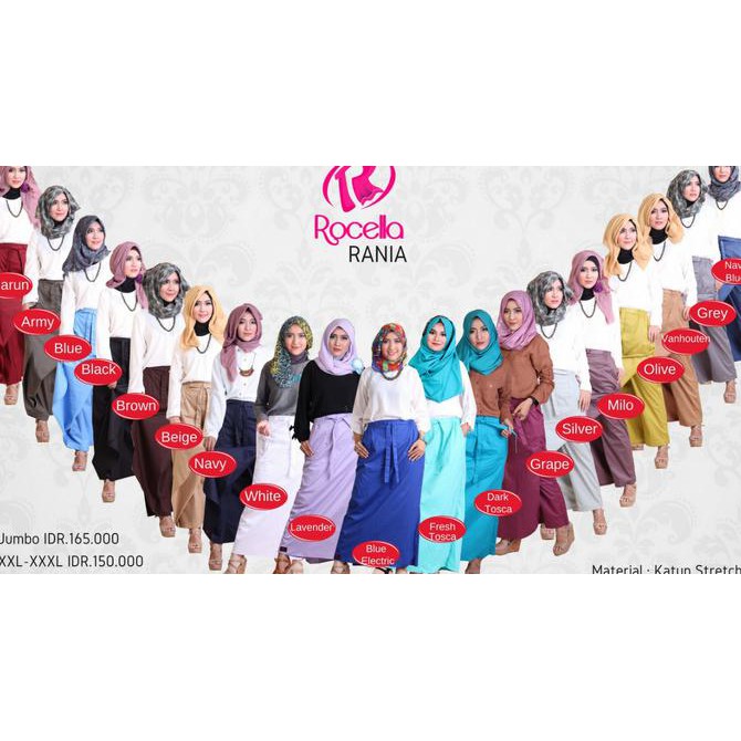 sycx rok celana rania rocella ukuran jumbo (xxl=xxxl) lzah